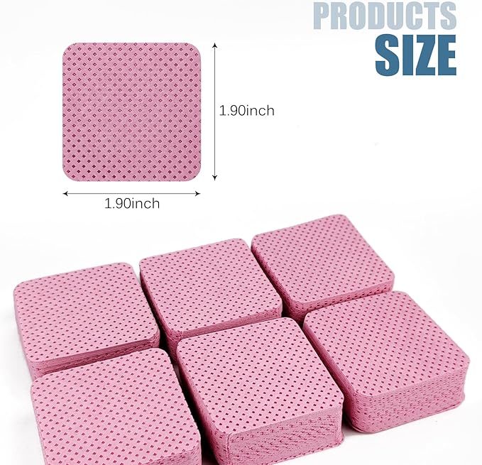 600 Pcs Lint Free Nail Wipes, Non-Woven Nail Polish Remover Pads Nail Polish Wipes for Nail Polish Removal Eyelash Extensions DIY Nail Art Supplies (Pink)