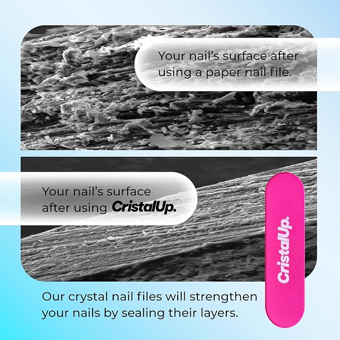 Crystal Nail File 1.6 in, Mini Glass File Ideal for Wallet, Durable, Gentle on Nails, Perfect for Travel, Home, Office and On the Go, Compact for Quick Touch Ups