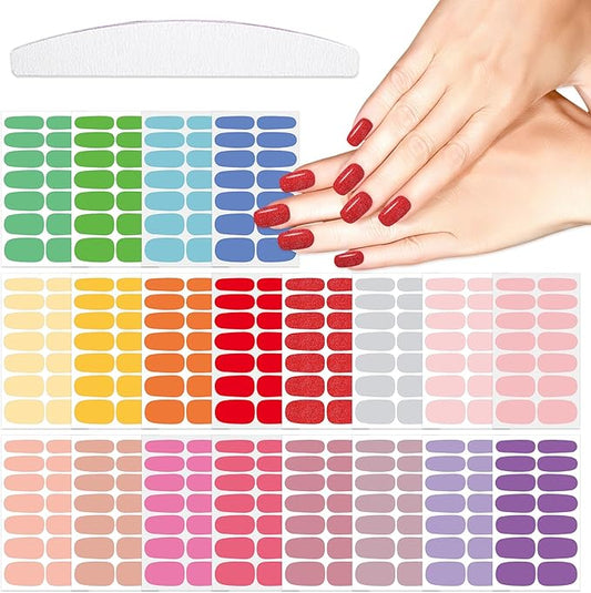 20 Sheets 280 Pieces Bright Color Solid Nail Polish Strips for Women Girls Nail Art DIY Nail Stickers Full Nail Wraps Stick On Nails Polish Stickers Set for Nails Designs