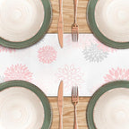 Dahlia Flower Table Runner 13x36 Inch Farmhouse Pink Gray Runners Modern Table - Image 5