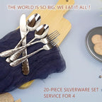 20-Piece Silverware Set, Flatware Cutlery Silverware Set Service - Image 6