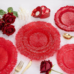 U-QE 60PCS Clear and Red Plastic Plates - Image 6
