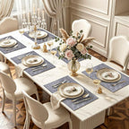 Faux Leather Heat Resistant Placemats 6 Packs, Waterproof Wipeable Dining PU - Image 2