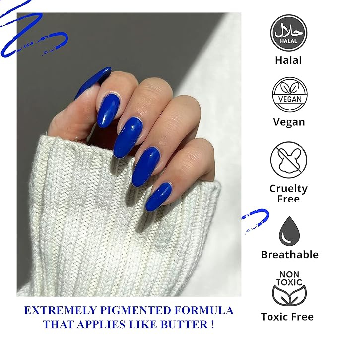 VIVRE Cosmetics Quick Dry Shiny Halal Nail Polish - Long Lasting, Breathable & Water Permeable - It's Electric