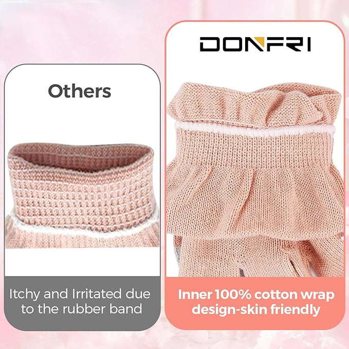 Donfri 6 Pairs Moisturizing Gloves Overnight Kids Cotton Gloves for Eczema Lotion Gloves for Dry Hands,Gloves with Touchscreen Fingers Sleeping (XS)