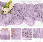 10 Pack Cheesecloth Table Runner 10FT Boho Gauze Rustic Fabric Table Runner - Image 3