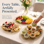 6Pack Gold Glitter Plastic Serving Trays Serving Platters - Image 2