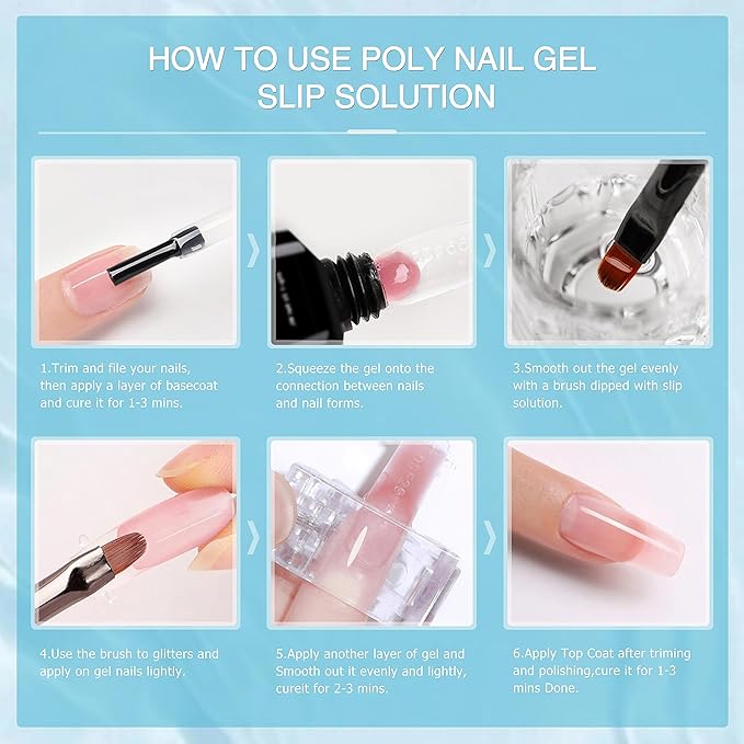 Nail Slip Solution 2.7 fl.oz for Poly Nail Gel Kit Professional Nail Extension for Nail Thickening Solutions