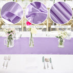 Aneco 12 Pack Satin Table Runner 12 x 108 Inch Pastel Rainbow Long Wedding - Image 3