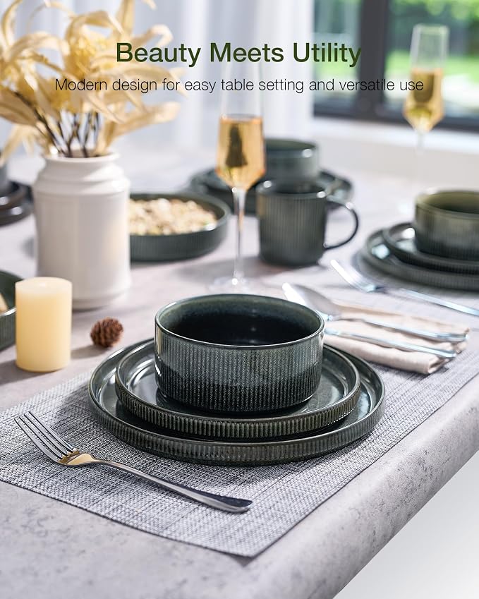 Famiware Star Ceramic Plates and Bowls Sets, Reactive Glaze Dishes - Image 2