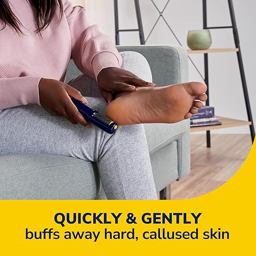 Dr. Scholl's Callus Remover Electronic Foot File, Electric Hard Skin Removal for Feet, Effortless Soft Smooth Skin in Minutes, Perfect for Travel, for Women & Men, AAA Batteries Included