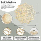 Juvale 20-Pack Gold Vinyl Placemats - Image 3