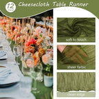12 Pack 10Ft Cheesecloth Table Runner 35x120 Inch Boho Gauze Table Runner - Image 4