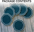 Linen Coasters for Drinks Set of 6, Fabric Coasters - Image 2
