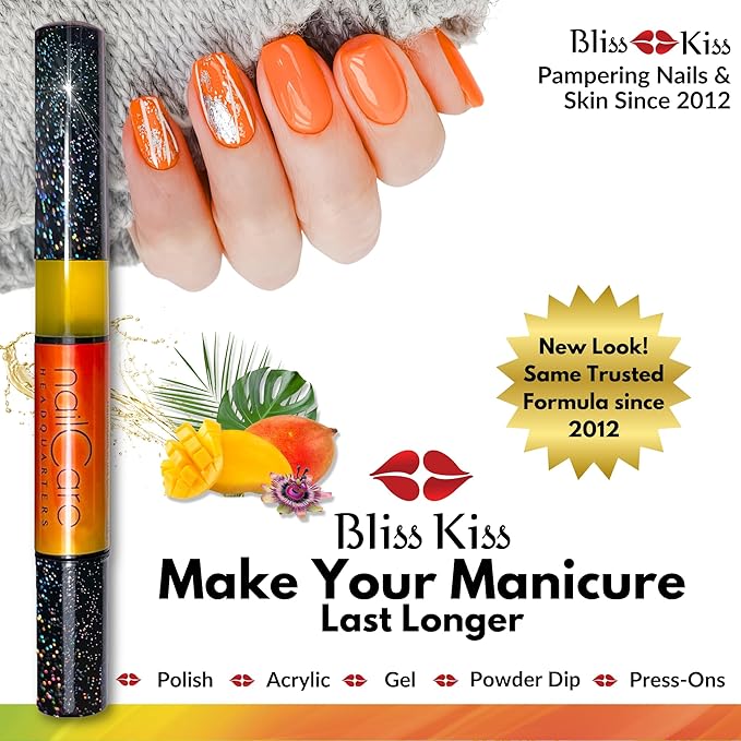 Nail Care Headquarters Simply Pure Cuticle Oil Pen for Nails - Nail Strengthener & Growth Oil and Serum Support for Damaged Nails, Hangnails w/Jojoba cuticle oil—Bali Mango Fragrance