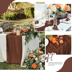 6 Pack Brown Cheesecloth Table Runner 17x108 Inch Semi Sheer Boho Gauze Cheese - Image 5