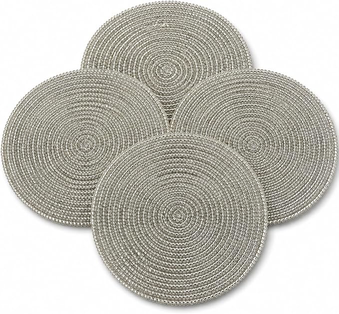 Handmade Beaded Coasters Set of 4 by byHomeDecorativeProduct