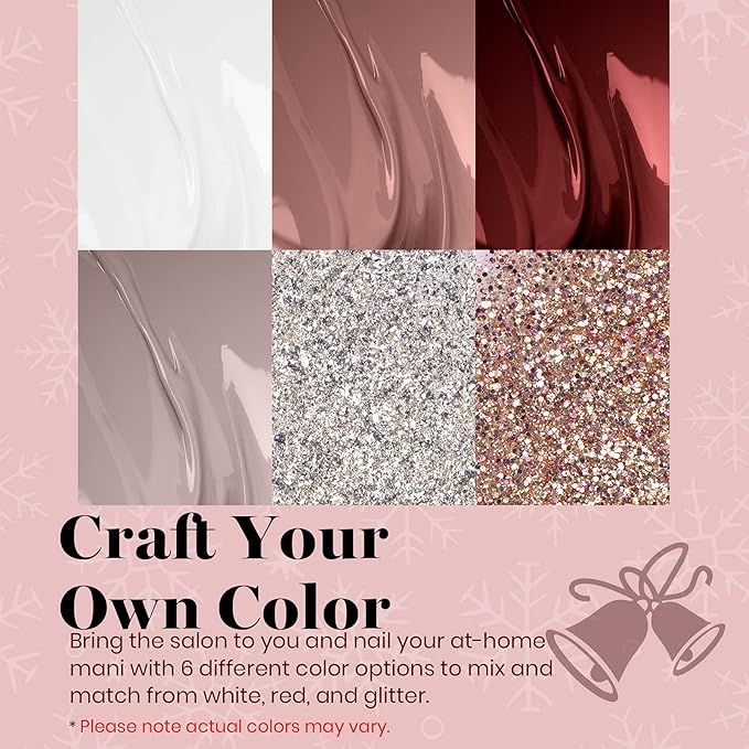 Beetles Winter Gel Nail Polish - 6 Colors Fall Burgundy Red Brown Champagne Gold Brown Gel Polish, Soak off Uv Lamp Nail Manicure Kit DIY Gifts for Women