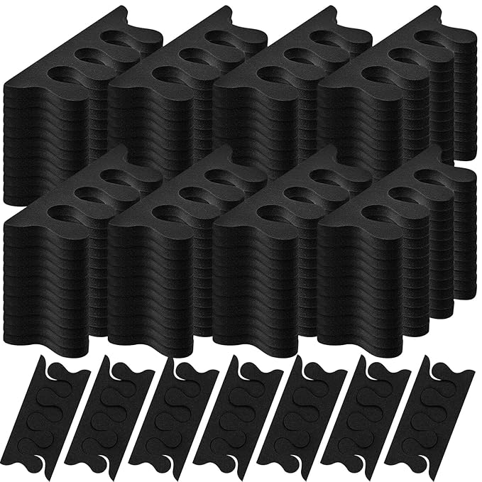 Mumufy 500 Pcs (250 Pairs) Sponge Toe Separators Pedicure Tool Kit Soft Toe Spacers for Pedicures Spreaders Finger Dividers for Women Men Feet Nail Manicure Toenails Art Painting Polish Spa(Black)