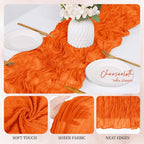 6 Pack Orange Cheesecloth Table Runner 17x108 Inch Semi Sheer Boho Gauze Cheese - Image 3