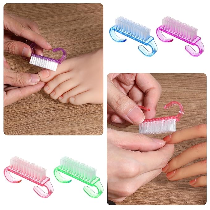 20 PCS Nail Brush for Cleaning Fingernails, Nylon Nail Cleaning Brush, Small Nail Scrubber Brush, Handle Grip Nail Brush Fingernail Brush Cleaner Tools for Toes and Nails