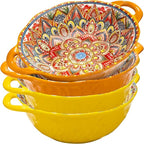 XKXKKE 4 Pack Boho Ceramic Serving Bowls by XKXKKE