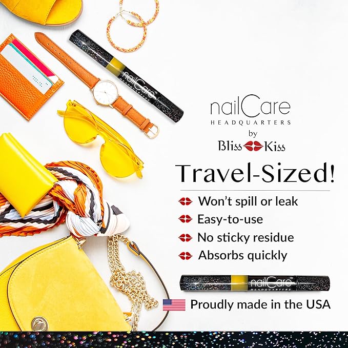 Cuticle Oil Pen for Nails - Nail Strengthener & Growth Oil and Serum for Damaged Nails, Hangnails w/Jojoba cuticle oil—Natural Fragrance - Holographic Glitter Pens 4-Pack