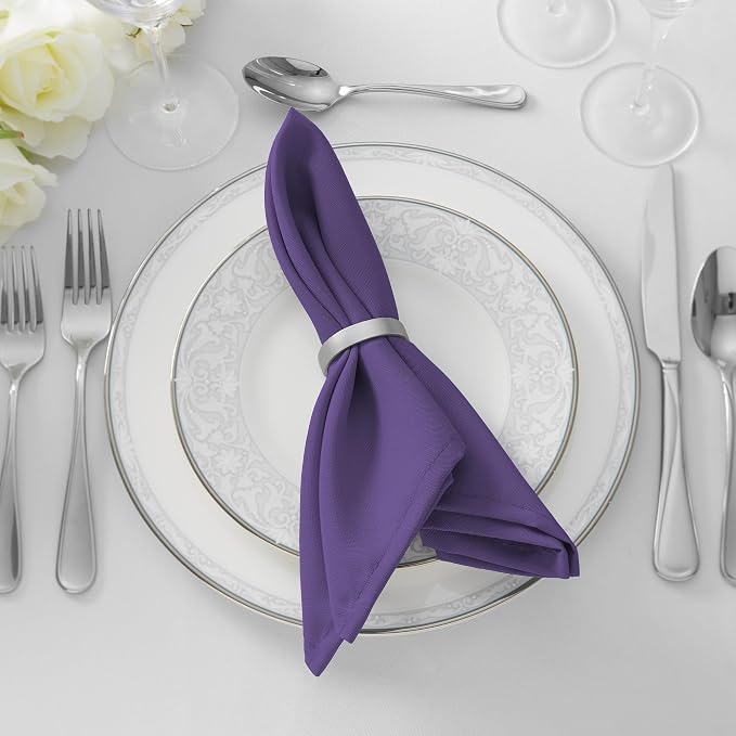 Lann's Linens Set of 12 Cloth Dinner Napkins, 20-inch Polyester Napkins - Image 5