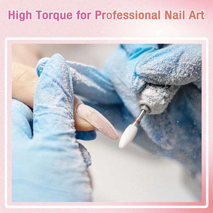 Nail Drill Professional, 35000RPM Brushless Nails Drill Machine, Rechargeable Nail Efile Drill Cordless Electric Nail File for Acrylic Nails