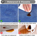 Faux Leather Heat Resistant Placemats 4 Packs, Waterproof Wipeable Dining PU - Image 4