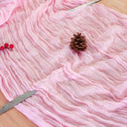 3 Pack Candy Pink Cheesecloth Table Runner 120 Inch Boho Wedding Decor | - Image 6