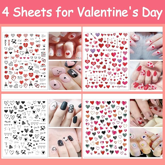 TailaiMei 20 Sheet All Holidays Nail Art Stickers, Mixed Seasons Variety Pack for Halloween Fall Christmas Valentine's Day Nail Decals, Self-Adhesive Design Year Round Assorted Nail Decorations