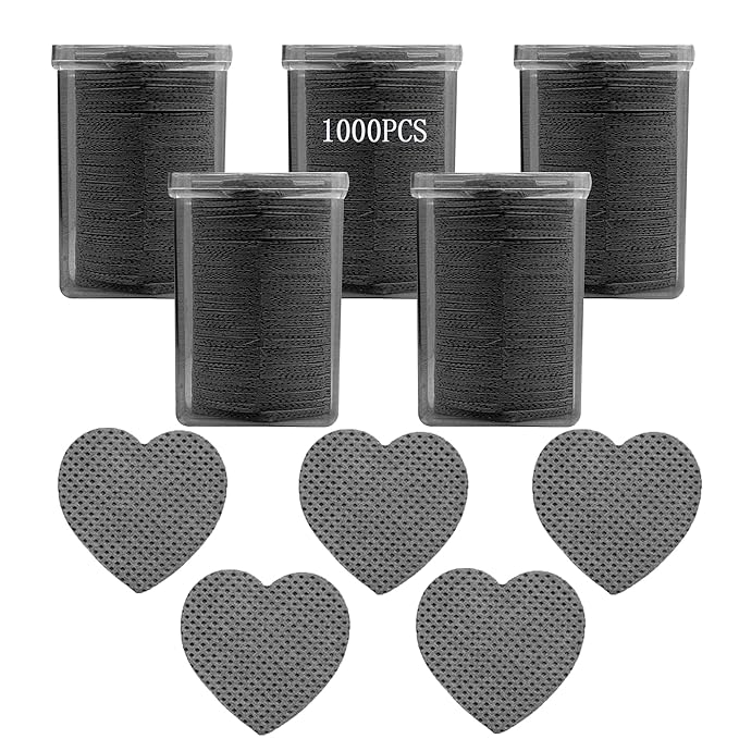 1000 PCS Lint Free Nail Wipes, Nail Polish Remover Wipes, Gel Nail Polish Remover, Lash Glue Cleaning Pads, Black