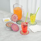 Restaurantware Round Paper Floral Coaster, 48 Pack - Image 6