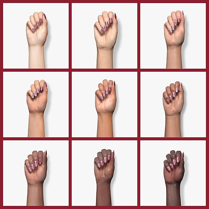RARJSM Diamond Glitter Gel Polish,Dark Red Gel Nail Polish,Chunky Glitter GelPolish Soak Off U V L E D Nail Art Starter Manicure Salon DIY at Home 7.5ML Curing Require