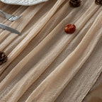 3Pcs Deep Beige Cheesecloth Table Runner 120 Inches - Image 2