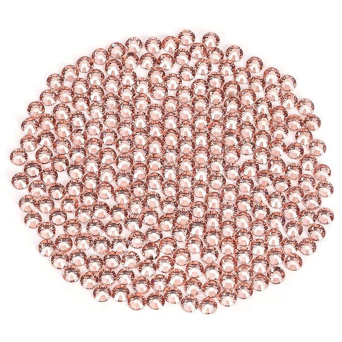 Novani Rhinestones 3000Pcs Flatback Crystal Round Loose Gemstones Glass Rhinestones for Crafts Makeup Nail Art Clothes Shoes DIY Decorations(SS8, 2.3-2.5mm,Champagne)