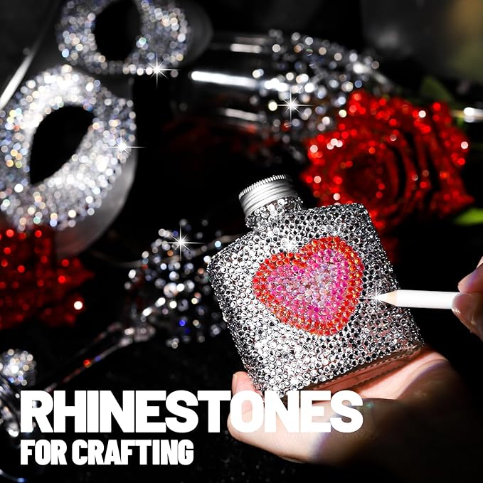 FANDAMEI Silver Rhinestones, 15000 PCS Resin Rhinestone, Non Hotfix Gems for Crafting, Flatback Rhinestones for Crafting, Clear Rhinestone for Nails, Mixed Sizes 2/3/4/5/6mm