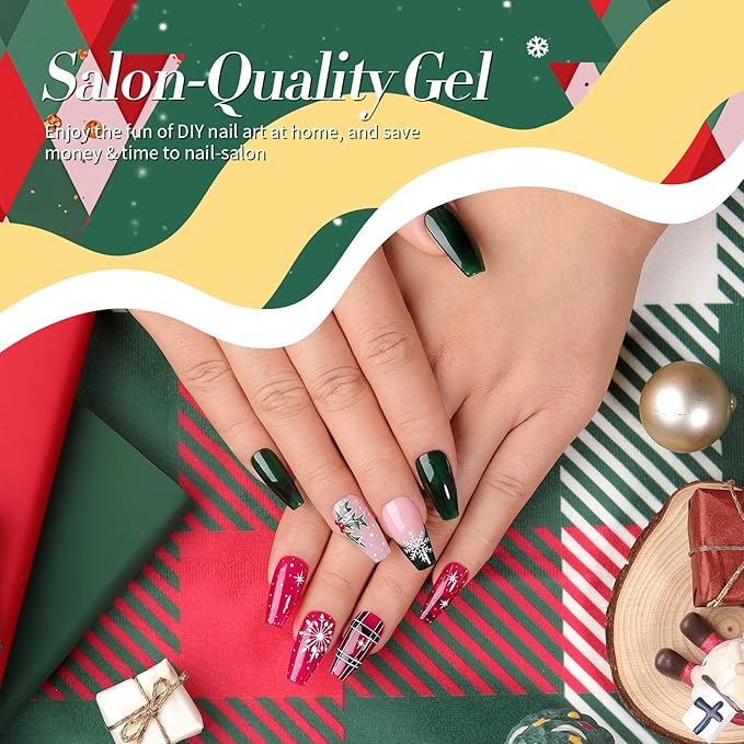 Born Pretty Jelly Gel Nail Polish Halloween Christmas Fall Winter Crystal Transparent Sheer Clear Gel Polish Red Coral Burnt Orange Green Grey Amber Brown 6 Colors Manicure Kit