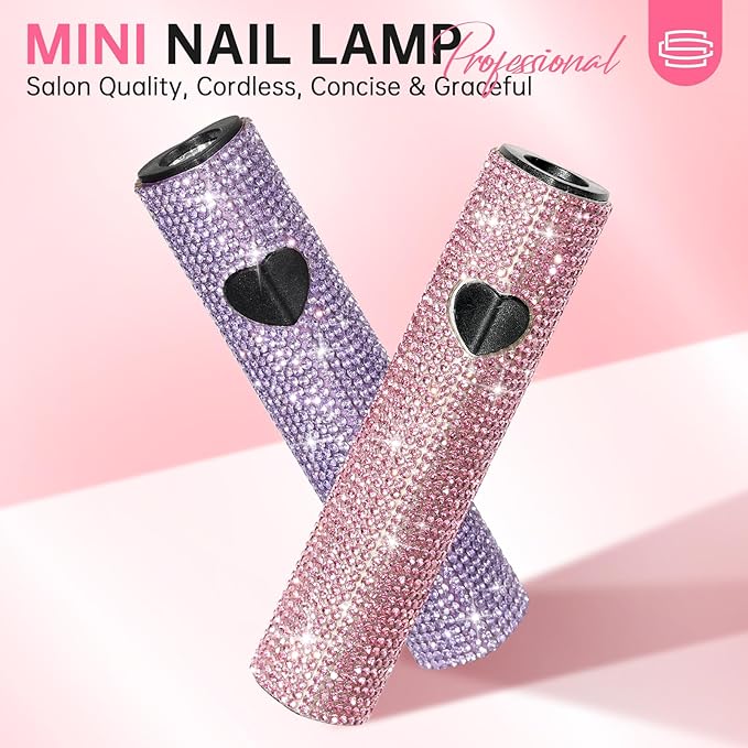 UV Light for Gel Nails, Handheld UV Nail Lamp, Portable LED Nail Lamp, Mini Nail Dryer, USB Nail Light for Fast Curing, Purple