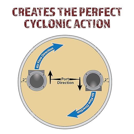 Cyclone Dust Separator Kit for 4-Inch Hose – Shop Vacuum & Dust Collector Bucket System for Woodworking Debris, Barrels & Containers