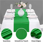 10-Pack Satin Table Runner Emerald 12 x 108 inches Long, Table Runners - Image 3