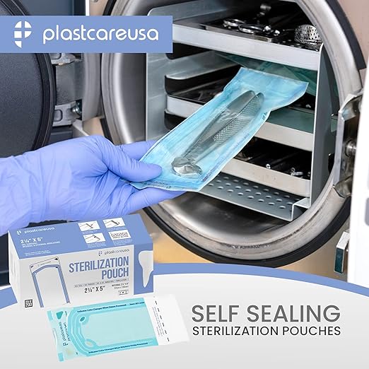 1000 2.25 x 4 Inch Self Sterilization Autoclave Pouches for Cleaning Tools, Sterilizer Bags for Dental Offices, Pouch for Dentist Tools, 5 Boxes of 200