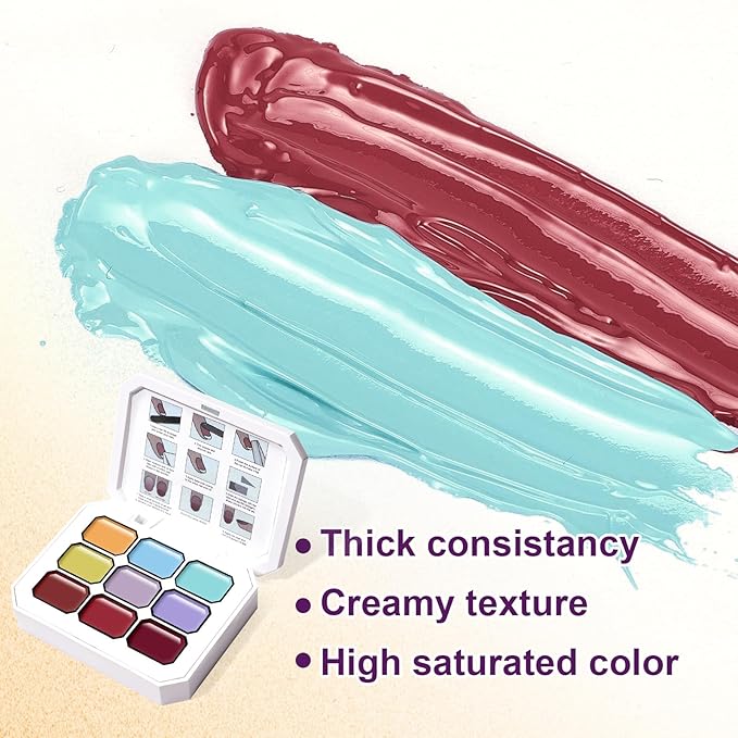 Gradient Painting Gel, 9 Colors Ombre Gel Nail Polish with Summer Blue Sponging for Pigment Pat Kit Aura Nails, French Manicure Soak of UV DIY Nail Art Beachside Candy