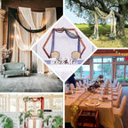 Efavormart 20ft Gauze Cheesecloth Nude Beige Wedding Arch Drapery Fabric - Image 4