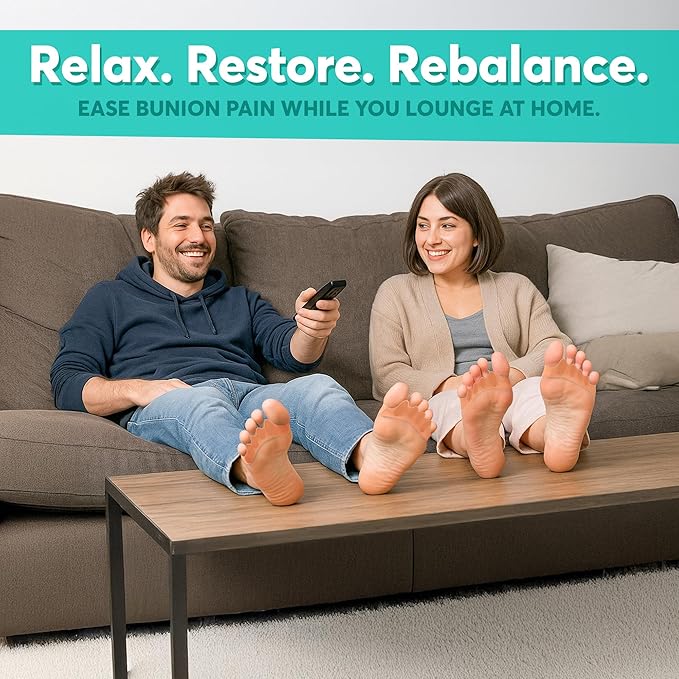 Comfwalk® ToeAlign™ – Toe Separators for Men & Women – Toe Straightener Stretcher – Corrects Bunions, Overlapping Toes, Hammer Toes, Claw Toes – Soft Medical-Grade Silicone Toe Spacers (Skin Color)