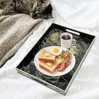 Serving Tray with Handles, 15.7 * 11.8 inches, Plastic Ottoman Tray with - Image 6