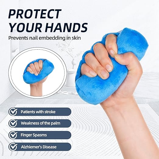 TYYIHUA Hand Contracture Cushions Palm Grip for Elderly, Stroke Rehab Skin Breakdown with Elastic Band Palm Protector for Hand, Hand Splint (1pc)