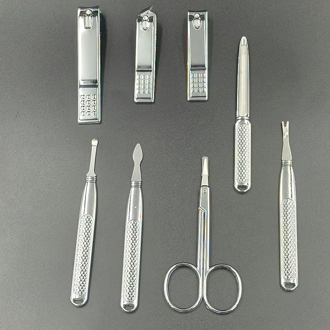 Manicure Set Men Personal Care Tools Accessories Finger and Toe Nail Clippers Kit Professional Manicure Pedicure Kit with Travel Case Nail Grooming Kit for Men Women