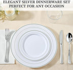 FOCUSLINE 600 Ct Silver Dinnerware Set - Image 4